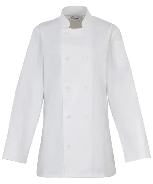 Premier Women's Long Sleeve Chef's Jacket White