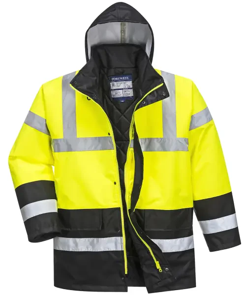 Portwest Hi-Vis Traffic Jacket (S466/S467) Yellow/Navy