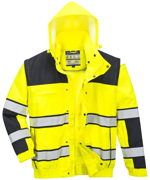 Portwest Hi-Vis Classic Bomber Jacket (C466) Yellow/Black