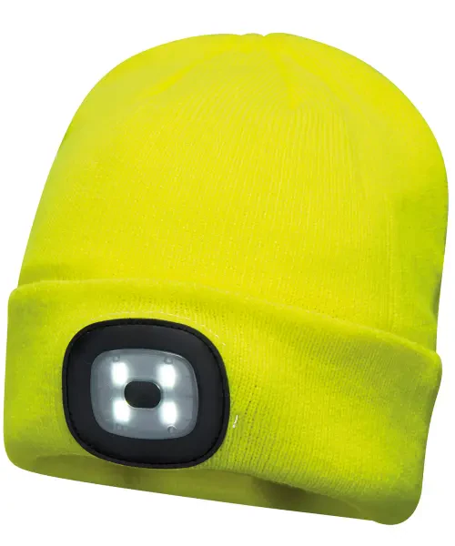 Portwest Beanie Led Headlight USB Rechargeable (B029) Yellow