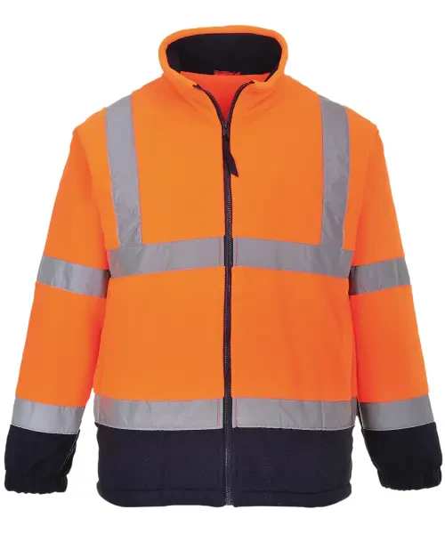 Portwest Hi-Vis Mesh-Lined Fleece (F300) Orange/Navy