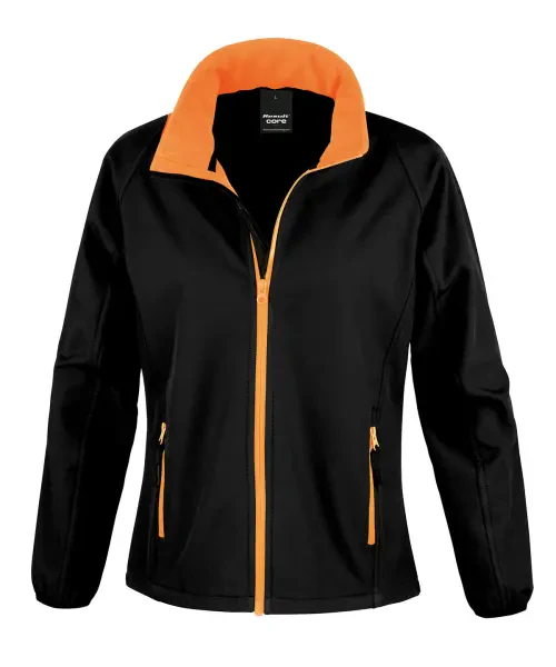 Result Women's Core Printable Softshell Jacket Black/orange