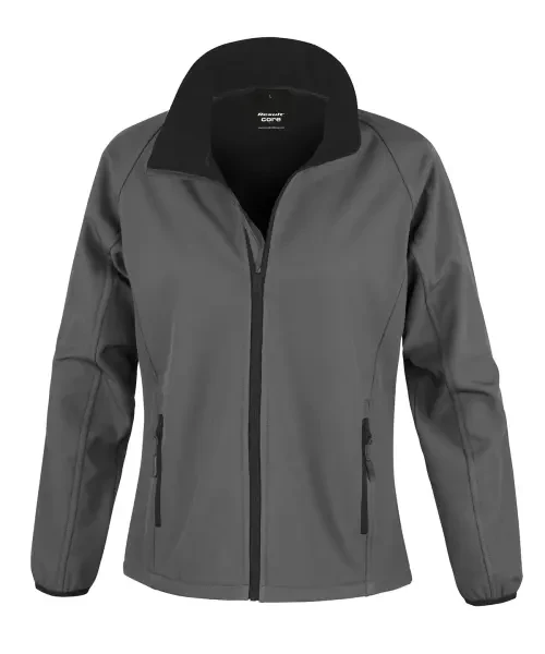 Result Women's Core Printable Softshell Jacket Charcoal/black