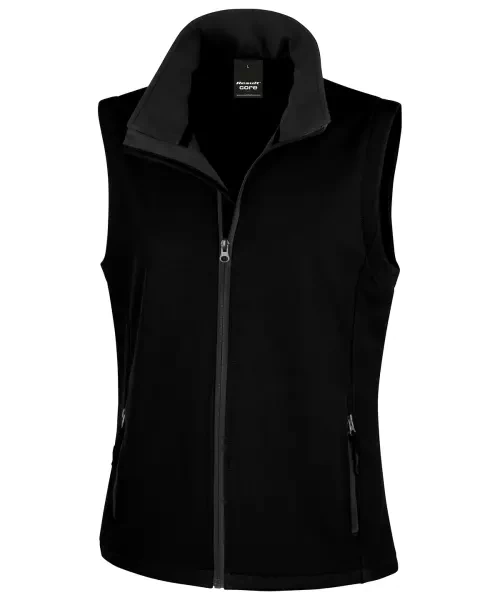 Result Women's Printable Softshell Bodywarmer Black/black