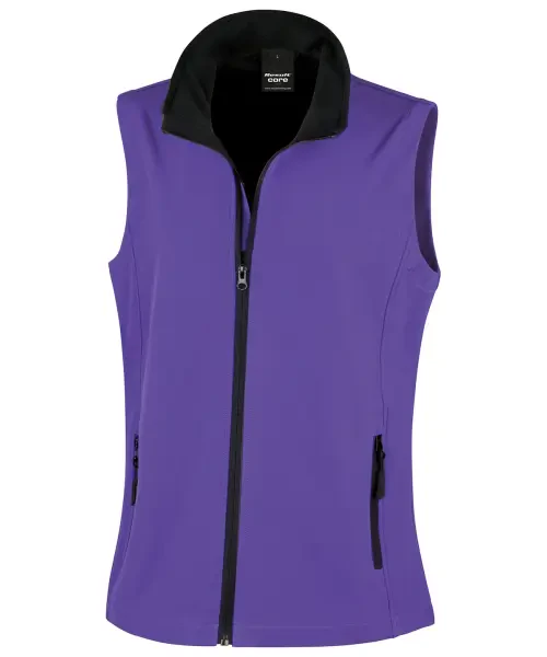 Result Women's Printable Softshell Bodywarmer Purple/black