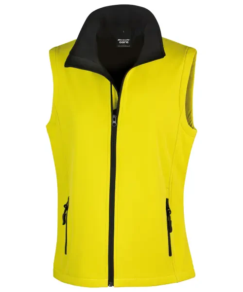 Result Women's Printable Softshell Bodywarmer Yellow/black