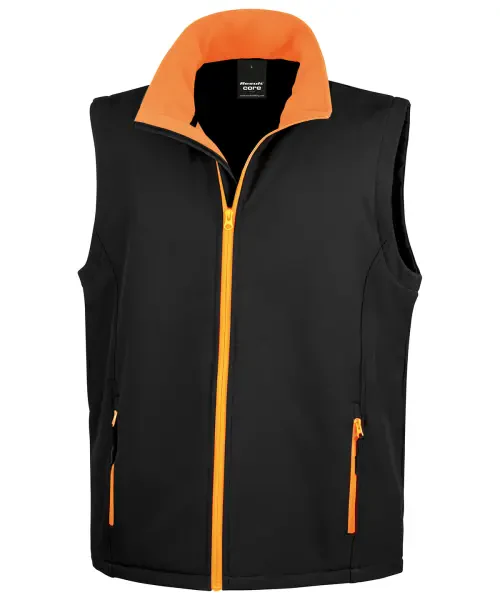 Result Printable Softshell Bodywarmer Black/orange