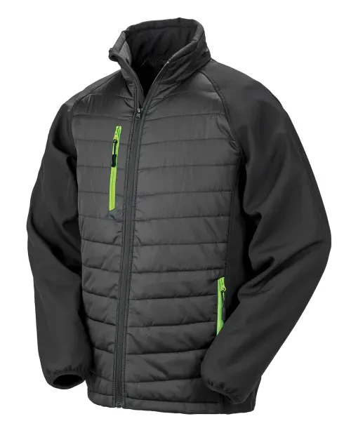 Result Compass Padded Softshell Jacket Black/lime