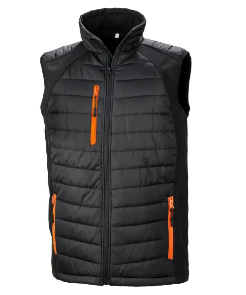 Result Compass Padded Softshell Gilet Black/orange