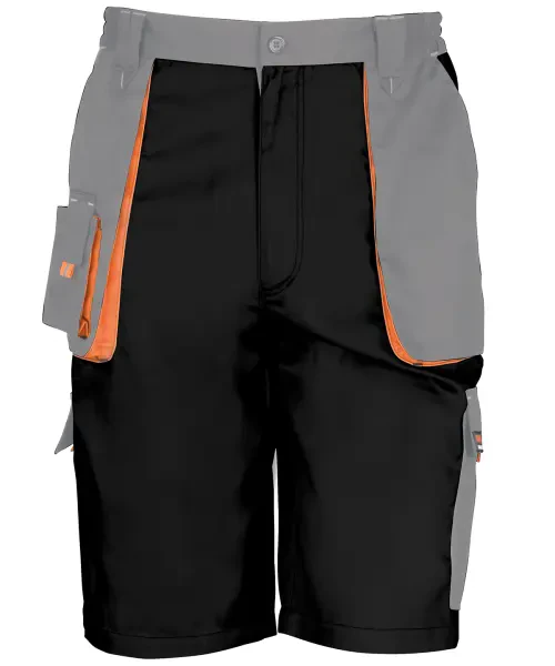 Result Work-Guard Lite Shorts Black/Grey/Orange