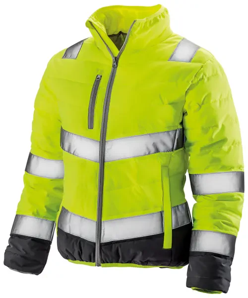 Result Women's Soft Padded Safety Jacket Yellow/Grey