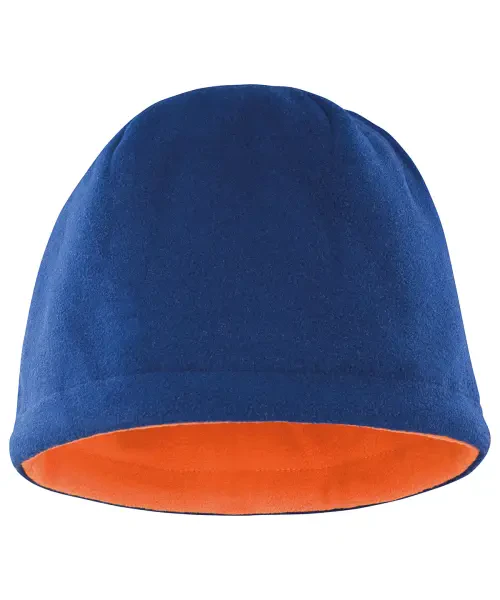 Result Reversible Fleece Skull Hat Navy/Orange