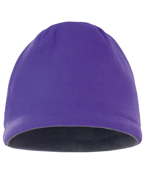 Result Reversible Fleece Skull Hat Purple/Charcoal