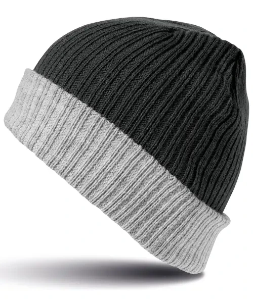 Result Double-Layer Knitted Hat Black/Grey