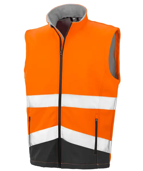 Result Printable Safety Softshell Gilet Orange/Black