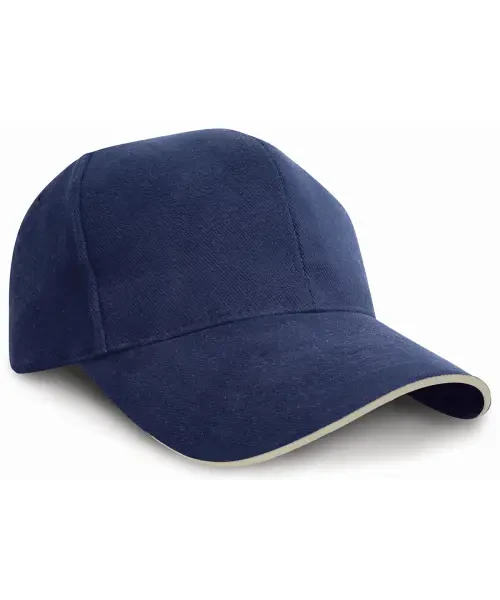 Result Pro-Style Heavy Cotton Cap with Sandwich Peak Navy/Natural