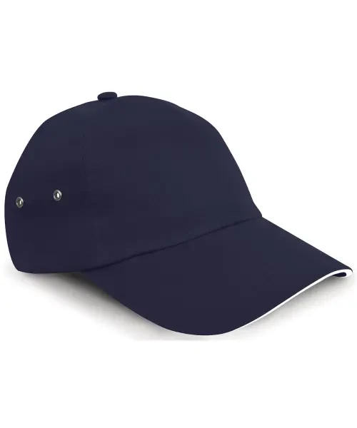 Result Printers Plush Cotton 5-Panel Cap Navy/White