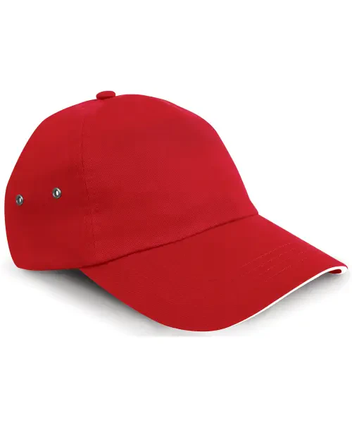 Result Printers Plush Cotton 5-Panel Cap Red/White