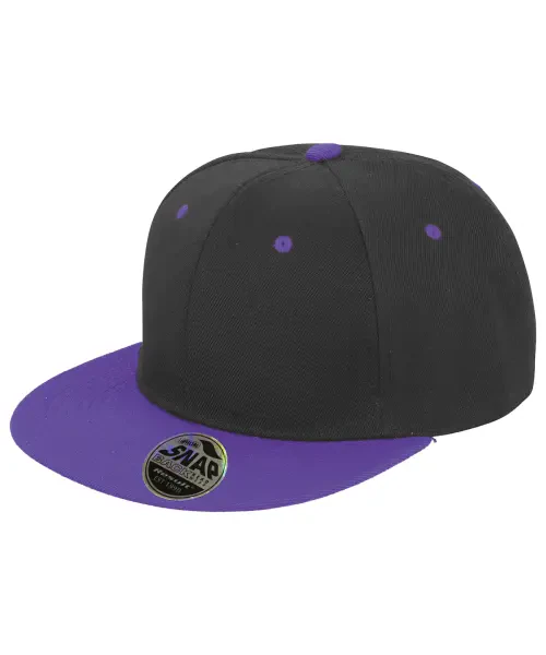 Result Bronx Original Flat Peak Snapback Dual Colour Cap Black/Purple