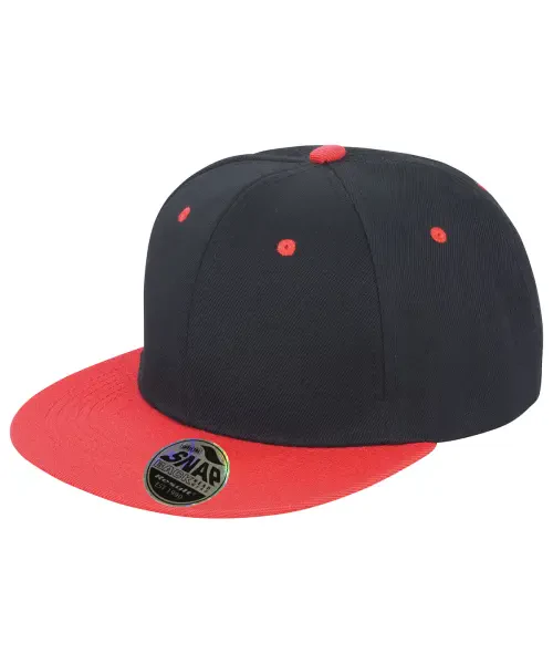 Result Bronx Original Flat Peak Snapback Dual Colour Cap Black/Red