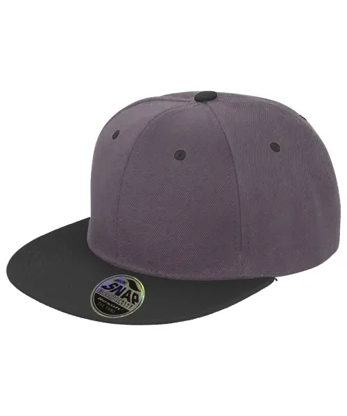 Result Bronx Original Flat Peak Snapback Dual Colour Cap Heather Grey/Black