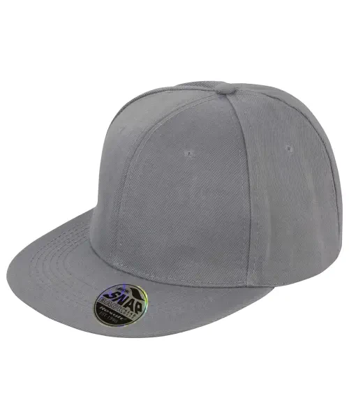 Result Bronx Original Flat Peak Snapback Cap Heather Grey