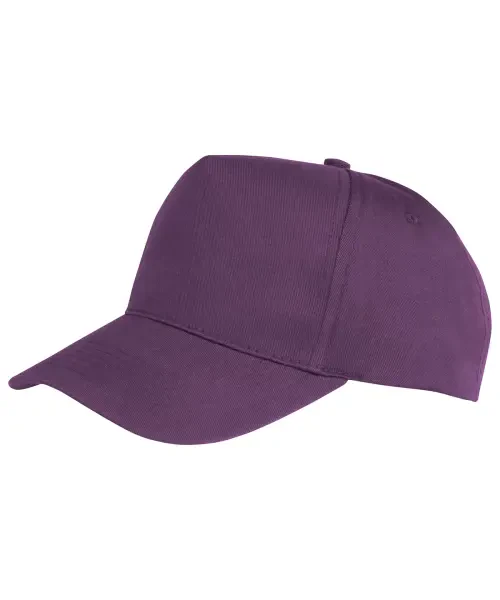 Result Boston 5-Panel Polycotton Printer's Cap Purple