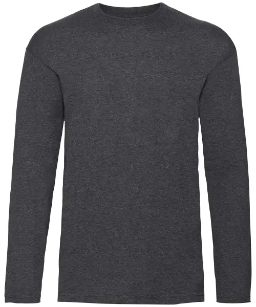 Fruit of the Loom Valueweight Long Sleeve T Dark Heather Grey