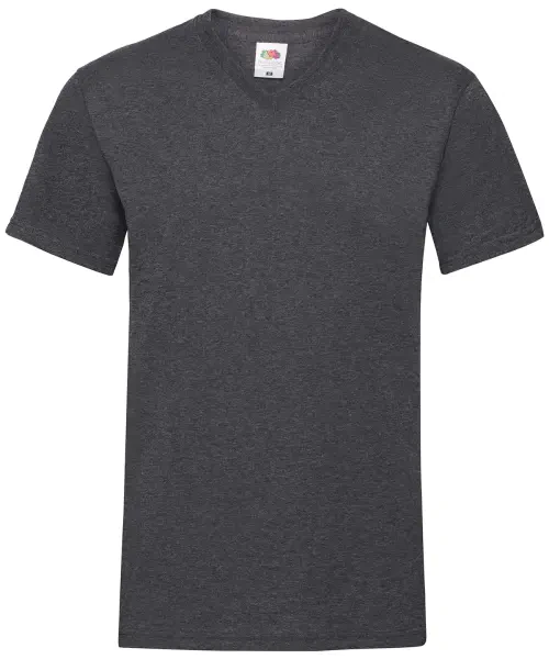 Fruit of the Loom Valueweight V-neck T Dark Heather Grey