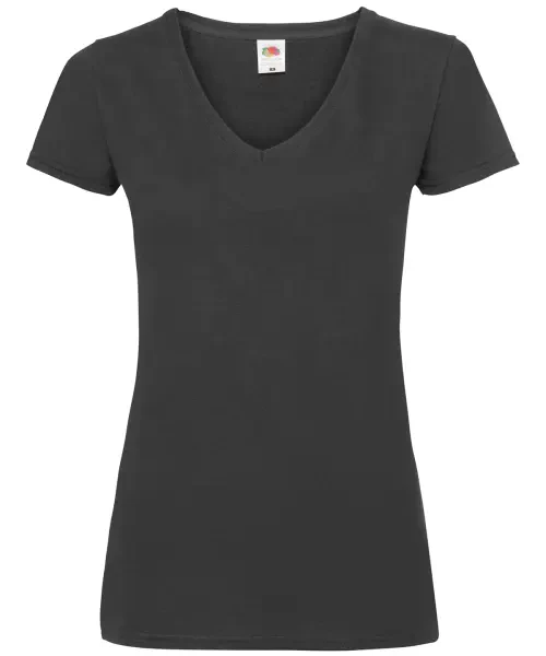 Fruit of the Loom Women's Valueweight V-neck T Black