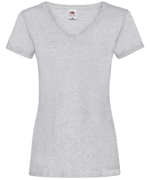 Fruit of the Loom Women's Valueweight V-neck T Heather Grey