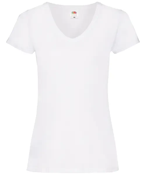 Fruit of the Loom Women's Valueweight V-neck T White