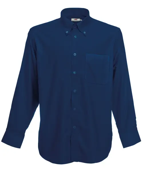 Fruit of the Loom Oxford Long Sleeve Shirt Navy