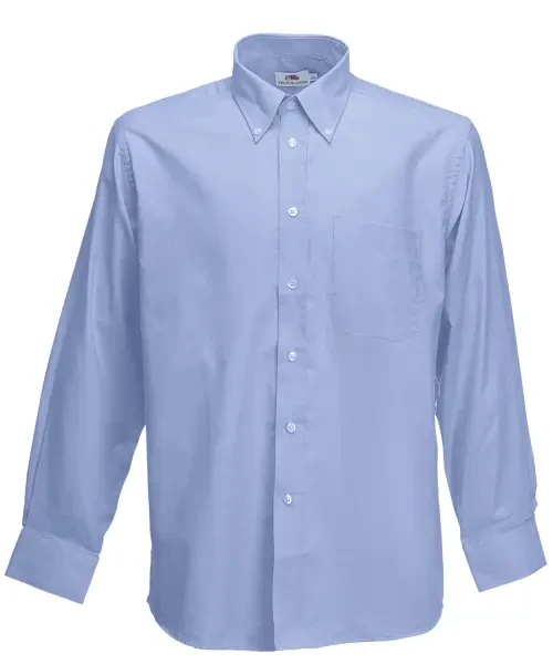 Fruit of the Loom Oxford Long Sleeve Shirt Oxford Blue