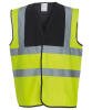 Yoko Hi-Vis 2 Band and Braces Waistcoat (HVW100) Black/Yellow