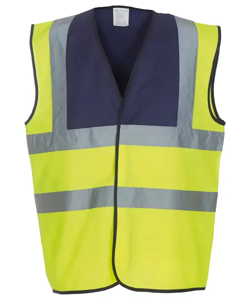 Yoko Hi-Vis 2 Band and Braces Waistcoat (HVW100) Navy/Yellow