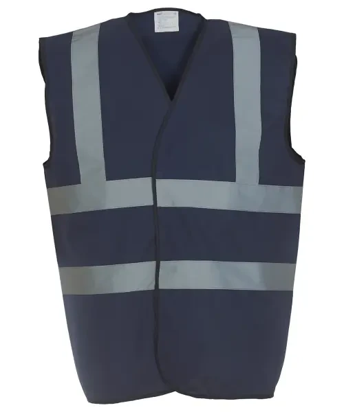 Yoko Hi-Vis 2 Band and Braces Waistcoat (HVW100) Navy