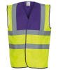 Yoko Hi-Vis 2 Band and Braces Waistcoat (HVW100) Purple/Yellow