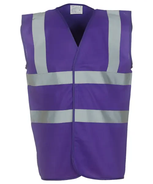 Yoko Hi-Vis 2 Band and Braces Waistcoat (HVW100) Purple