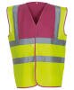 Yoko Hi-Vis 2 Band and Braces Waistcoat (HVW100) Raspberry/Yellow