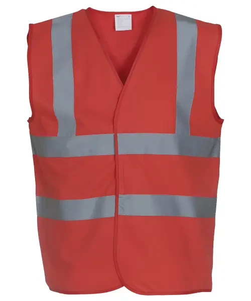 Yoko Hi-Vis 2 Band and Braces Waistcoat (HVW100) Red