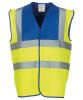 Yoko Hi-Vis 2 Band and Braces Waistcoat (HVW100) Royal/Yellow