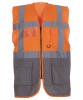 Yoko Multifunctional Executive Hi-Vis Waistcoat (HVW801) Orange/Grey