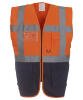 Yoko Multifunctional Executive Hi-Vis Waistcoat (HVW801) Orange/Navy