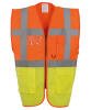 Yoko Multifunctional Executive Hi-Vis Waistcoat (HVW801) Orange/Yellow