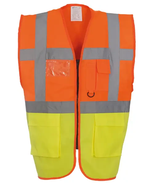 Yoko Multifunctional Executive Hi-Vis Waistcoat (HVW801) Orange/Yellow