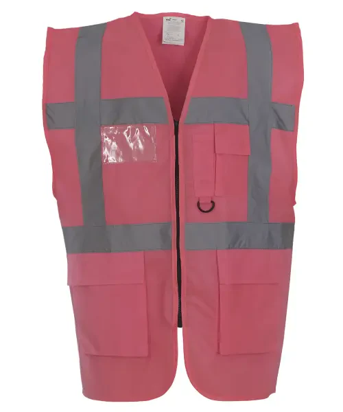 Yoko Multifunctional Executive Hi-Vis Waistcoat (HVW801) Pink