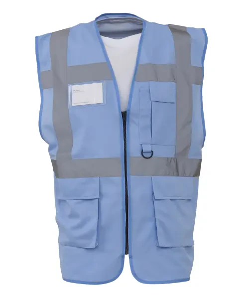 Yoko Multifunctional Executive Hi-Vis Waistcoat (HVW801) Sky