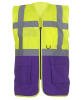 Yoko Multifunctional Executive Hi-Vis Waistcoat (HVW801) Yellow/Purple