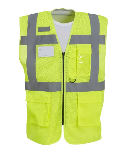 Yoko Hi-Vis Top Cool Open-Mesh Executive Waistcoat (HVW820) Yellow